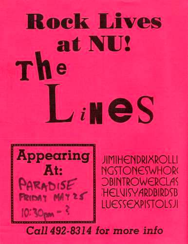 The Lines - blank flyer from 1979