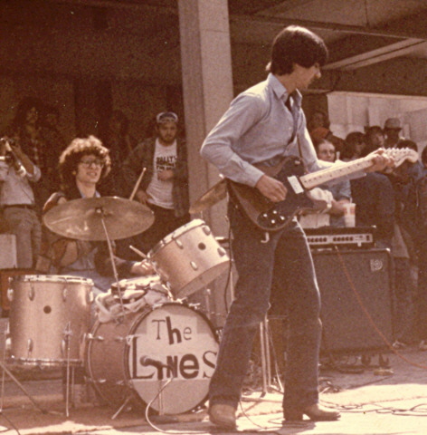 Seth and Phil with The Lines at Rally Against the Draft, NU Admin Center, 5/12/79