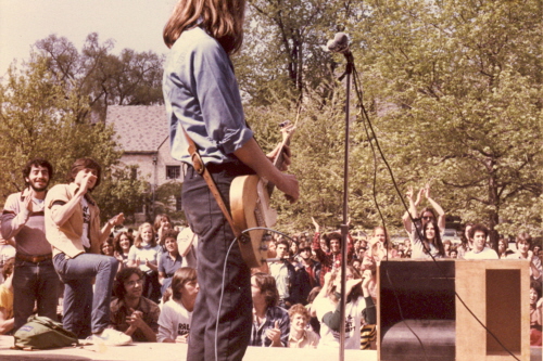 The Lines at the Rally Against the Draft, Northwestern University, May 12, 1979. The crowd reacting to The Star-Spangled Banner